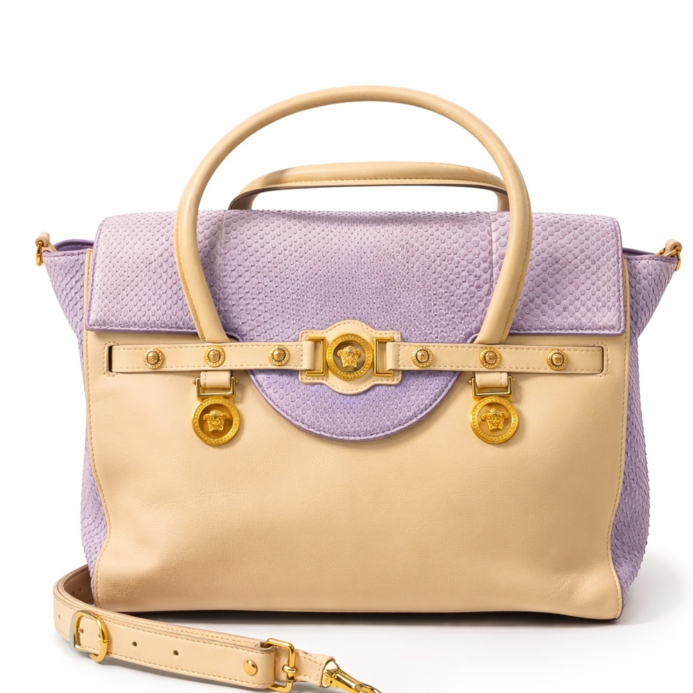 Versace snake skin Elegant Two-Tone Python Embossed
Tote